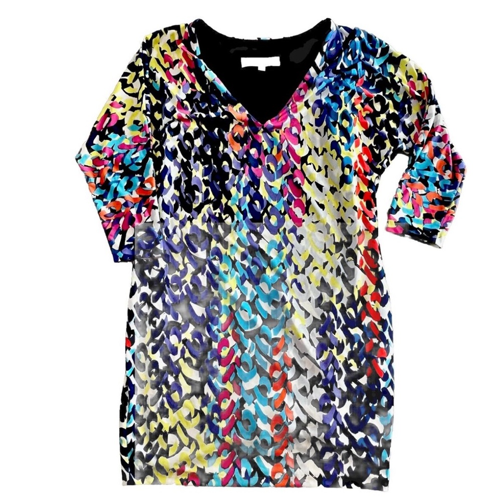 Trina Turk Multicolor Brushstroke Shift Dress size 4